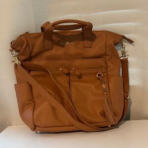 Lily Jade Tan Leather Diaper Bag